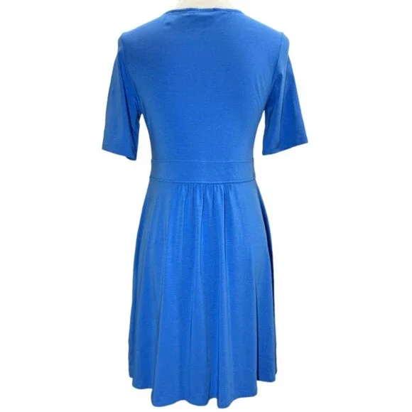 Knit Dress small Lands End Blue womens casual knee length stretchy - Picture 3 of 7